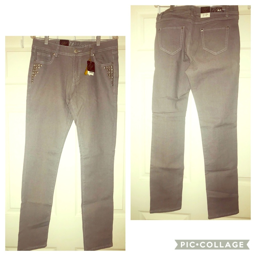 🆕 RK Premium Ladies Gray Jeans Size 13 Skinny.